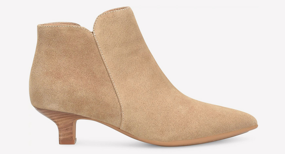 Sawyer kitten heeled bootie in tan/